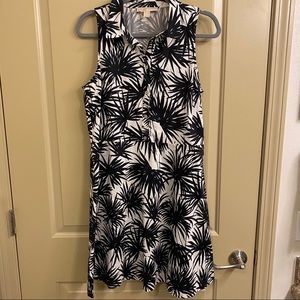 Michael Kors Cotton Palm Print Dress